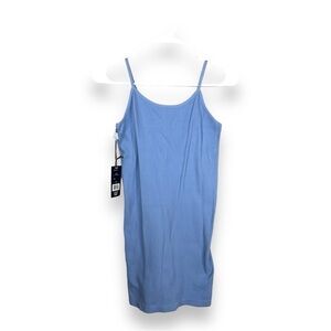 NEW LOVE NATION L/XL PASTEL BLUE RIBBED TANK SLEEVELESS STRETCH FITTED
